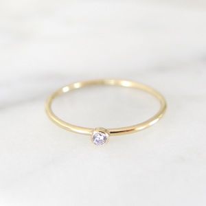 New tiny diamond CZ stacking ring 14k gold filled